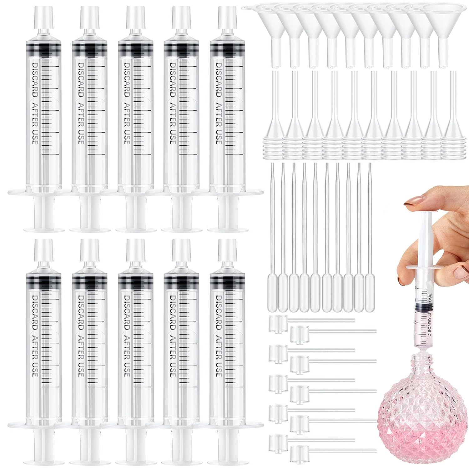 Perfume Fragrance Dispenser - Huni, dağıtım pompası, şırınga, damlalıklı ve
